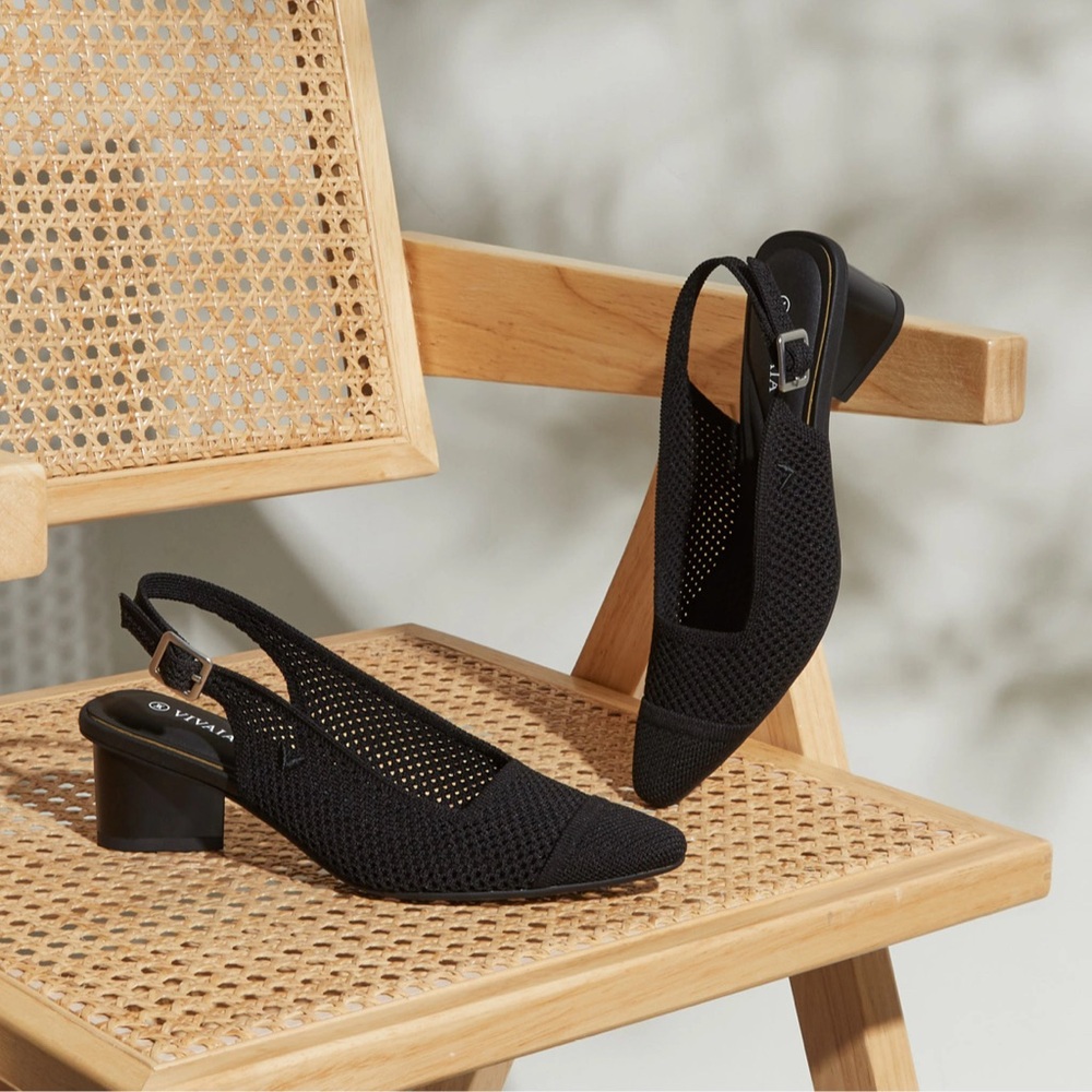 VIVAIA Black Slingback Flats for Women